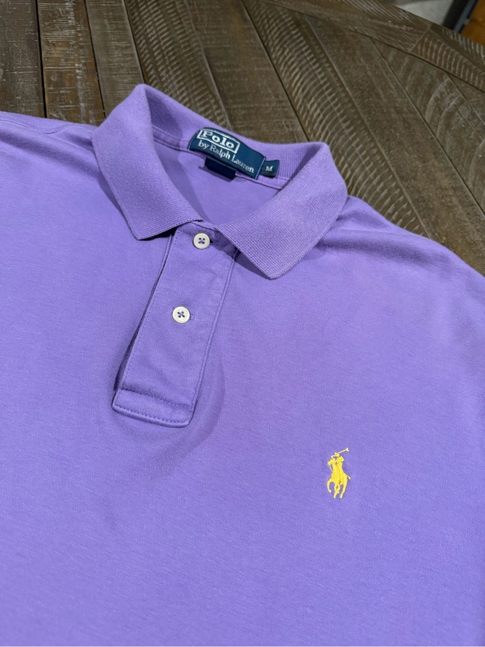 Polo Ralph Lauren Men’s Purple Mesh Polo Shirt – Size Medium